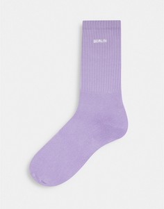 Сиреневые носки с надписью "Berlin" Topman-Фиолетовый цвет