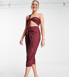 Юбка миди сливового цвета со сборками спереди от комплекта Missguided Tall-Фиолетовый цвет