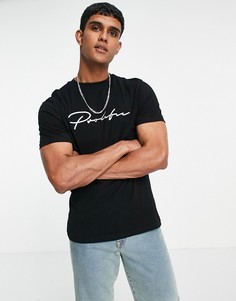 Черная узкая футболка River Island Prolific-Черный цвет