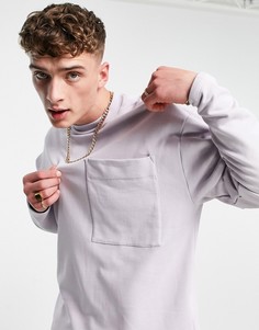 Фиолетовый oversized-свитшот из органического хлопка с карманом (от комплекта) ASOS DESIGN-Фиолетовый цвет