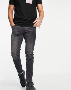 Облегающие джинсы выбеленного черного цвета из смесового органического хлопка ASOS DESIGN-Черный цвет