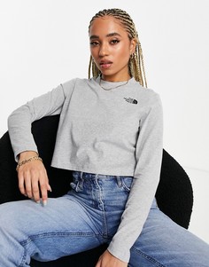 Серый укороченный лонгслив The North Face