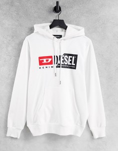 Белый худи без застежки Diesel S-Girk-Hood-Cuty