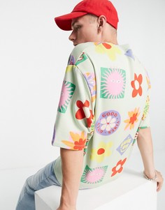 Свитшот в стиле оversized с короткими рукавами со сплошным принтом (от комплекта) ASOS DESIGN-Разноцветный
