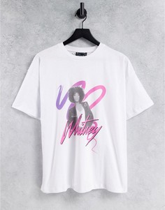 Белая oversized-футболка с Уитни Хьюстон ASOS DESIGN-Белый
