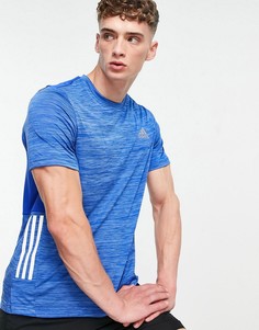 Зеленая футболка с 3 полосками и градиентным принтом adidas Training-Голубой