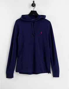 Темно-синий худи из пике с логотипом в виде игрока в поло Polo Ralph Lauren