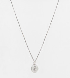 Серебристое ожерелье из стерлингового серебра с круглой подвеской Serge DeNimes – эксклюзивно для ASOS-Серебристый