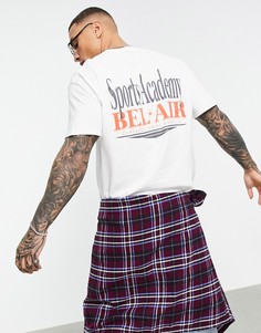 Белая oversized-футболка с принтом "Sports Academy" Topman-Белый
