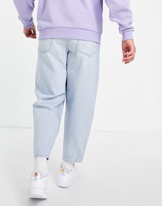 Светлые выбеленные джинсы свободного кроя Topman-Голубой
