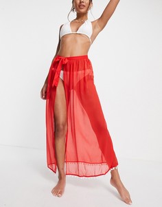 Красная пляжная юбка с завязкой спереди Brave Soul-Красный