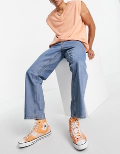 Свободные джинсы синего выбеленного цвета Topman-Голубой