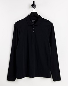 Черная облегающая футболка поло с длинными рукавами Burton-Черный цвет