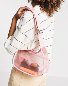 Розовая сетчатая сумка на плечо из переработанных материалов Weekday Hedvig-Розовый цвет