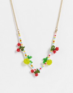 Ожерелье с разноцветными фруктами Monki Reverie-Multi
