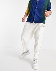 Кремовые махровые джоггеры в стиле oversized с вышивкой от комплекта ASOS DESIGN-Светло-бежевый цвет