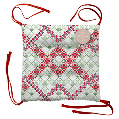 Подушка на стул с тафтингом квадратная 40х40 "Mia Cara" рис 30254-1 Весенний фольклор Тейковский ХБК