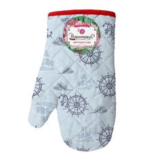 Прихватка-рукавица рогожка 18х28 "Романтика" Морское путешествие Тейковский ХБК