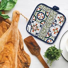 Прихватка рогожка 18х18 "Mia Cara" рис 30363-1 Азулежу Тейковский ХБК