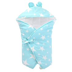 Одеяло-конверт Baby Fox Звезды, зимнее, цвет голубой, 80х90 см