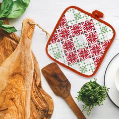 Прихватка рогожка 18х18 "Mia Cara" рис 30254-1 Весенний фольклор Тейковский ХБК