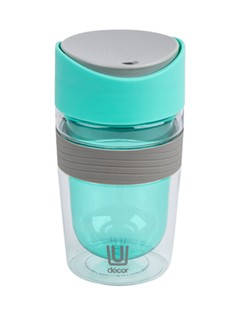 Термокружка TRAVEL CUP с двойными стенками тритан 350мл, мятный Decor