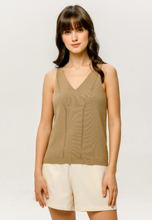 Майка женская Scandica Simple бежевая 42 RU