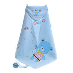 Одеяло-конверт Baby Fox Мишка с воздушными шариками, летнее, голубое, 90х90 см
