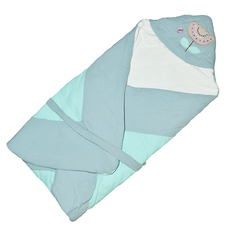 Одеяло-конверт Baby Fox Цветок, летнее, голубое, 90х90 см