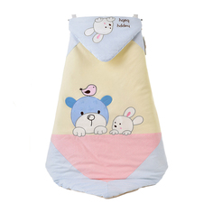 Одеяло-конверт Baby Fox Мишка и зайчик, зимнее, голубое, 90х90 см
