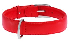 Ошейник для собак Collar WAUDOG GLAMOUR повседневный, кожа, красный, обхват шеи 27-36 см