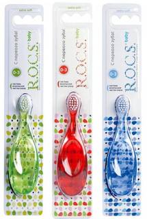 Набор детских зубных щеток R.O.C.S. Baby от 0 до 3 лет, 3 шт, красная,синяя,зеленая