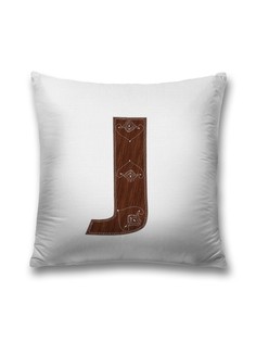Наволочка декоративная JoyArty "Королевская j" на молнии, 45x45 см