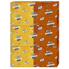 Салфетки бумажные столовые, 3 уп по 250 шт, 24х24 см, 1 слой, желтый /оранжевый, Nega Нега