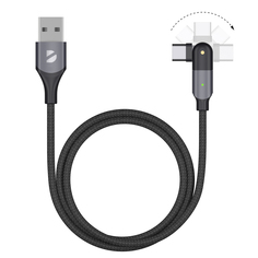 Кабель Deppa USB-A - USB С, поворотный, 180˚ черный/72325