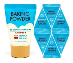 ETUDE HOUSE Скраб для лица 6 шт + Пенка для умывания Baking Powder BB Deep 30 мл
