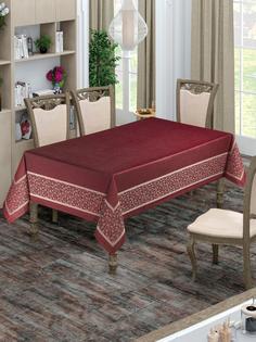 Скатерть DO&CO броде жаккард 160х220 BERIL, бордовый