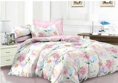 Постельное бельё "Lime time" поплин; Цветущая гортензия 2 спальное евро простыня