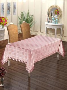 Скатерть DO&CO c гипюром 160x220 AVZEM, пудра