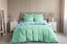Постельное белье "Ночь нежна" из поплина Мятный мусс 1.5 спальное