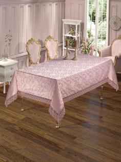 Скатерть DO&CO c гипюром 160x220 SULTAN, пудра