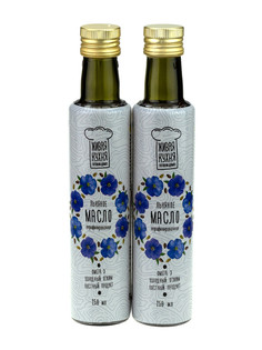 Масло пищевое нерафинированное льняное 250 мл НАБОР 2шт., Живая кухня