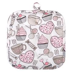 Прихватка "Радушная хозяйка" бязь, Французский десерт 18х18 Традиция