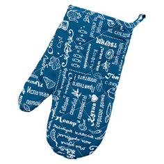 Рукавичка-прихватка "Правила кухни" рогожка, Индиго 30х17 Традиция