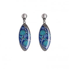 Серьги из бижутерного сплава/бронзы с эмалью Clara Bijoux A77171-1 BL