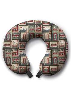 Дорожная подушка JoyArty Английские марки бежевая