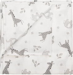 Муслиновая пеленка "Слоны и жирафы", 120х120 см Сонный гномик