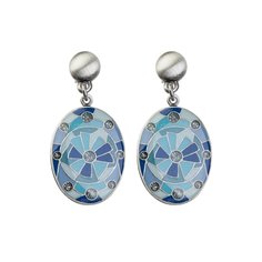 Серьги из бижутерного сплава/бронзы с эмалью Clara Bijoux A76731 BL
