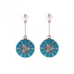 Серьги из бижутерного сплава/бронзы с эмалью Clara Bijoux A74471 BL