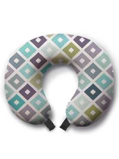 Дорожная подушка JoyArty Необычные квадраты голубая